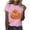 (Style 152)Pink, variant on NuoCaiYun Summer T Shirts for Women, Casual Womens Workout Tshirt Pumpkin Print Round-Neck Pullover Short Sleeve Tops