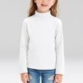 thumbnail image 2 of TTUHYWXI Girls' Long Sleeve Turtleneck T-Shirt Kids Basic High Neck Casual Trendy Soft Base Layer Tee Tops (White, 9-10 Years), 2 of 6