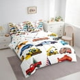 thumbnail image 3 of Manfei Boys Cars Bedding Comforter Set 7 Pieces,Cartoon Police Car Full Bedding Set,Fire Truck Excavator Fitted Sheet Flat Sheet For Teens Kid,Luxury Bedroom Decor Reversible, 3 of 8