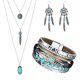 thumbnail image 1 of Conjunto de 3 Piezas de Joyería Bohemia: Pulsera Tipo Brazalete, Collar Gargantilla Largo de Aleación para Adolescentes., 1 of 9