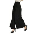 thumbnail image 2 of Women High Waist Casual Wide Leg Long Palazzo Pants Trousers Regular Size Black XL, 2 of 8