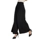 thumbnail image 2 of Pantalones Palazzo Largos de Pierna e Informales de Cintura Alta para Mujer, Talla Regular Negro XXL, 2 of 8