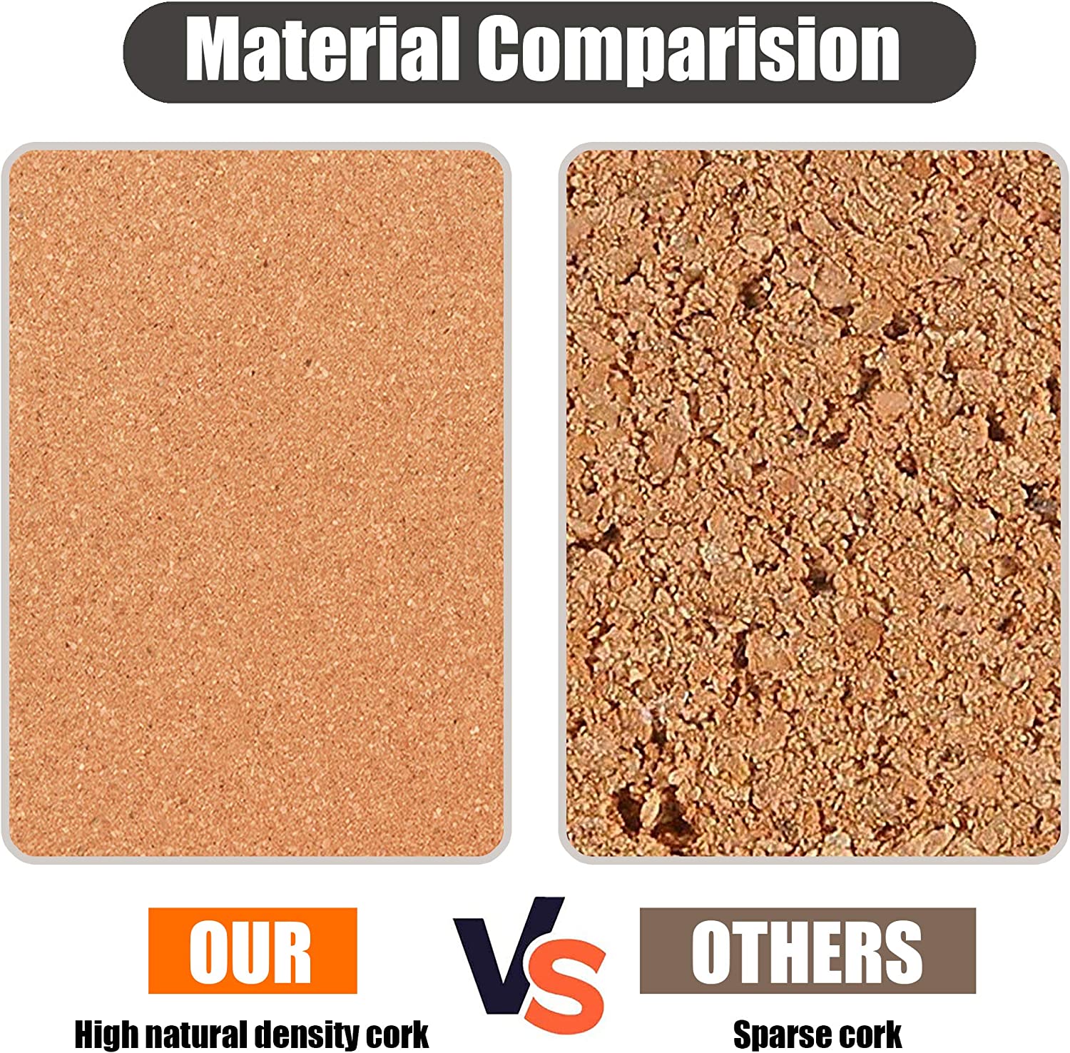 Cork Board 12"x12" - 1/2" Thick Square Bulletin Boards 6 Pack Tiles with 50 Push Pins Mini Wall Self-Adhesive Corkboards for