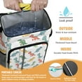 thumbnail image 2 of Travel Cooler Bag - White Cartoon Dinosaurs Pattern Camping Beer Cooler Backpack with Bottle Opener- Waterproof Insulated Picnic Backpacks - Cooler Bag for Beach, 2 of 6