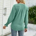 thumbnail image 2 of Necks For Womens Long Sleeve, Women Long Sleeve Blouse Fall Outfits For Women 2023 Women's Autumn Winter Fashion Casual V-Neck Solid Color Loose Shirt With Leaf Sleeve Top Fall (Green,XX-Large), 2 of 4
