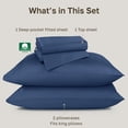 thumbnail image 4 of California Design Den 100% Cotton Bed Sheet King Size - Luxury 800 Thread Count Sateen, 4 Piece Deep Pocket Sheets Set - Navy Blue, 4 of 9