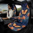 thumbnail image 2 of Xoenoiee Butterfly Rose Flower Print PU Leather Car Accessories Set, Anti-Slip Auto Seat Covers for Front Seats, Waterproof Safety Shoulder Pad, Comfy Car Armrest Cover, 2 of 7
