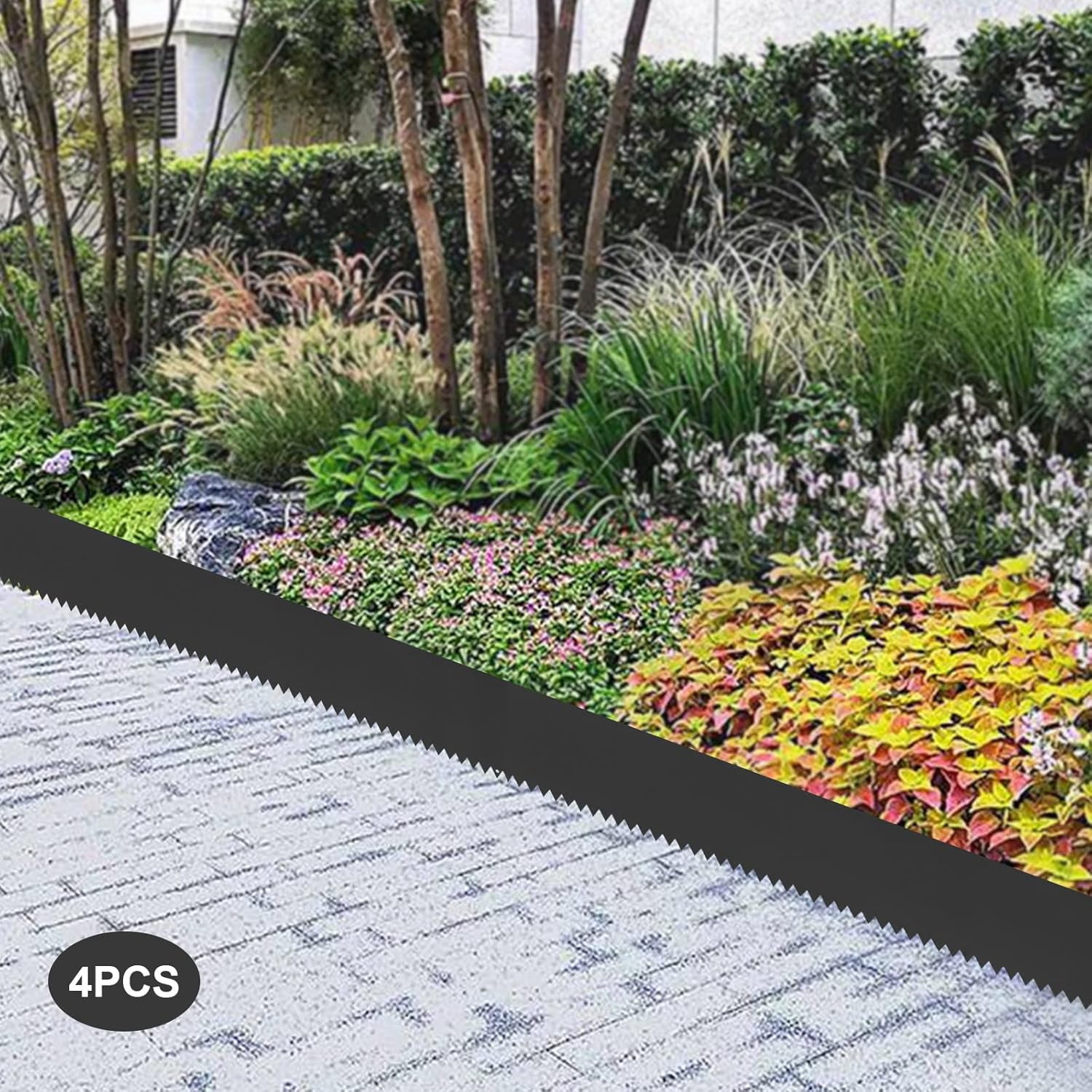 Landscape Edging,4pcs 40" L x 8" H Heavy Duty Steel Edging Landscape Edging Garden Border Edging for Garden,Lawn,Backyard