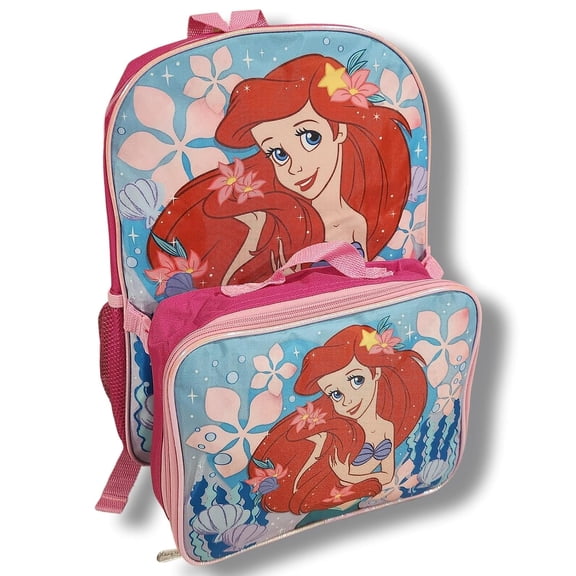Disney Ariel the Little Mermaid 16" Backpack with Detachable Lunch Box