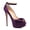 Purple, variant on XYD Women's Peep Toe Strap Buckle Studded Pumps Platform Stilettos Super High Heels Sexy Nightclub Dress Shoes Size 5 Red