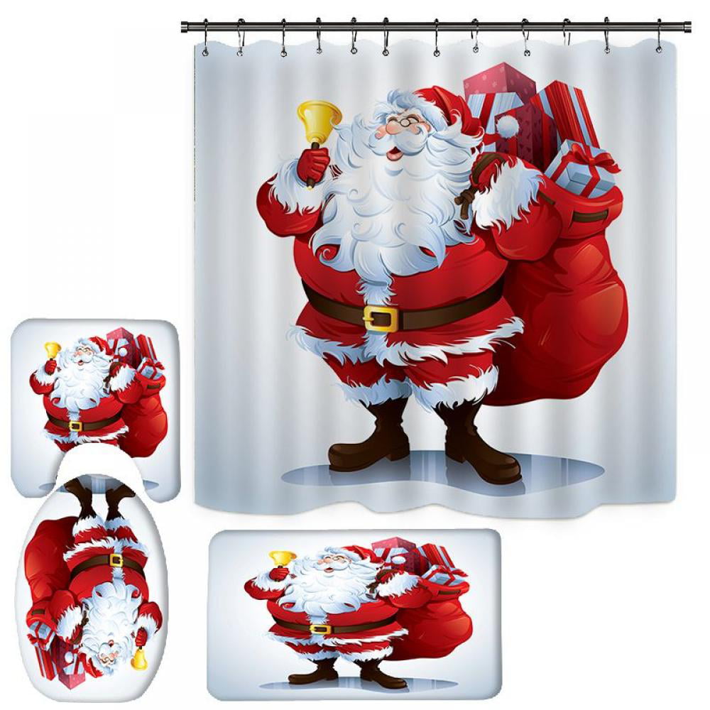 Merry Shower Curtain Sets, Santa Shower Curtain Set