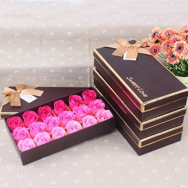 Perfume 18Pcs Scented Rose Flower Petal Bath Body Soap Wedding Party Gift
