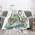 UltraSoft Micro Fleece Blanket,Far Eastern Water Dragon Splashing