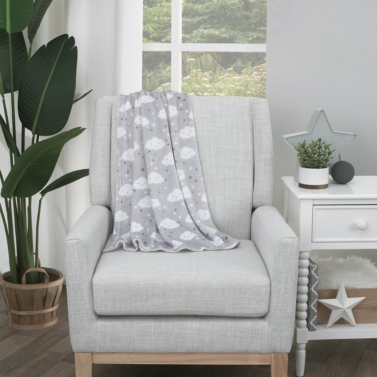 Little Love By Nojo Super Soft Gray And White Cloud Plush