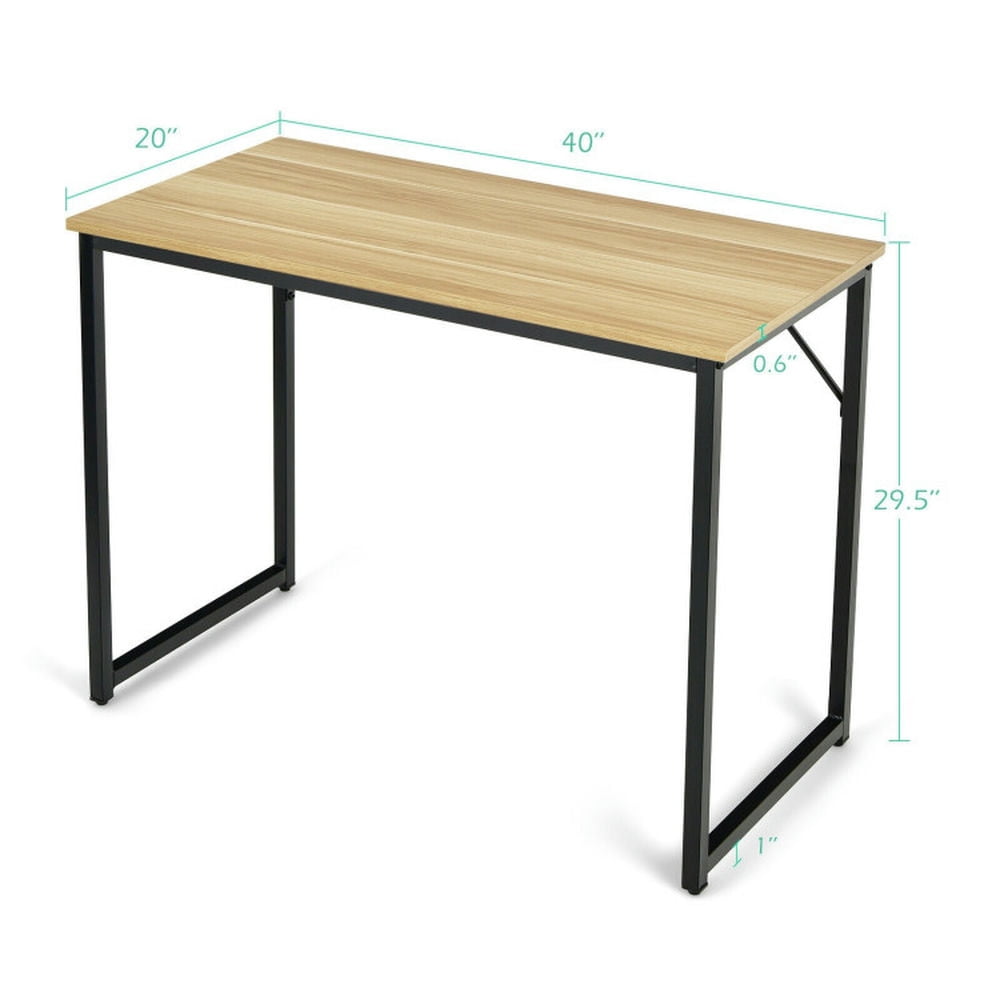 Demi Bonn L Shaped Computer Desk and Writing Workstation for Home and Office, Natural
