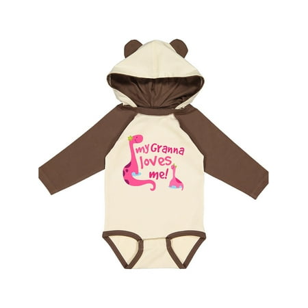 

Inktastic My Granna Loves Me Granddaughter Gift Baby Girl Long Sleeve Bodysuit