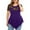 Purple, variant on TIHLMK Shirts for Women Black Plus Size Women Solid Floral Lace Round Neck Asymmetric Three Quarter Tops Blouse Gift for Womens Tops