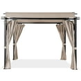 thumbnail image 4 of MeetLeisure 11'x11' Outdoor Pergola with Sidewalls, Arched Top Metal Pergola with Steel Frame & Textilene Canopy for BBQ Party Family Gathering, Beige, 4 of 7