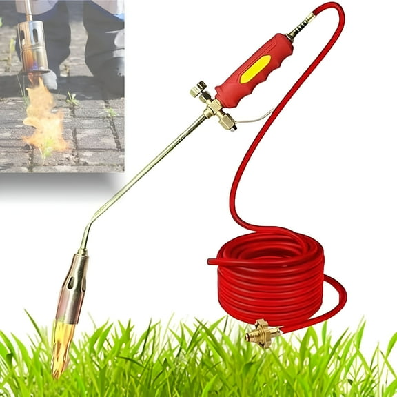 HIBIBUD Propane Torch Weed Burner Kit,Weed Torches For Outside,Weed Burner Torch For Propane Tank,1900000 BTU Weed Torch Propane Burner Self Igniting,With Igniter (Nozzle Diameter: 1.4in 6.6Ft Tube)
