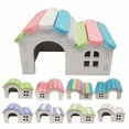 thumbnail image 6 of LAMIRO Hamster Hideout Wooden Gerbil House, Rainbow Bridge Mouse Sports Toy Hamster Cage Accessories for Small Animal Habitat Hamster Guinea-Pig Hedgehog Squirrel, 6 of 7