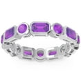 thumbnail image 2 of 5.00 Carat Shiny Emerald Cut Amethyst Gemstone Engagement Eternity Band for her Solid 18K White Gold Size 5.5 by Diamond-Capitals, 2 of 8