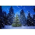 thumbnail image 2 of ABPHOTO 7x5ft Photography Backdrop Christmas Tree Rustic Forest Trees Falling Snowflakes Snow Covered Landscape Blue Sky Winter Xmas Backdrops Seamless Baby Kids Adults Happy New Year, 2 of 3