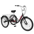 thumbnail image 3 of LILYPELLE 24" Adult Tricycle 7 Speed, Three Wheel Bikes for Adults 400lbs,Low-Step Through Trike Cruiser for Exercise Shopping Outdoor Activities,Black, 3 of 13