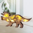 thumbnail image 4 of Mesa de noche con ilusión óptica 3D y grabado de dinosaurios de madera hueca Fityle Triceratops, 4 of 9