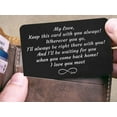 thumbnail image 2 of Sentimental Engraved Wallet Insert Card Decor Gift for Boyfriend Husband Fiancé from Wife Girlfriend, Fathers Day Christmas Birthday Valentines Day Gift, Keep This Card with You Always-I Love You Most, 2 of 7