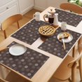 thumbnail image 5 of Brown Daisy Placemats Set of 8 Modern Farmhouse Chrysanthemum Floral Place Mats Indoor Wipeable Table Mats Washable Cloth Dining Table Placemats for Kitchen Holiday Party Home Decor 13x19 Inch, 5 of 9