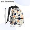 thumbnail image 4 of Vsdgher Flower Leaves Print Unisex Large Capacity Bookbag Schoolbag Casual Daypack for High School/College/Teens/Travel/Work, 4 of 8