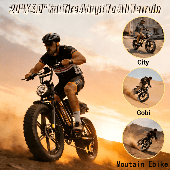 1500W 28mph Moutain Ebike,Electric Bike for Adults, 48V 15.6AH 20" Fat Tire Electric Bicycle Full Suspension UL2849
