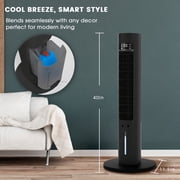 40 Evaporative Air Cooler with Remote, Portable Air Conditioner with 3 Modes, Quiet Swamp Coolers 70° Oscillation Equipped Aroma Box, Black