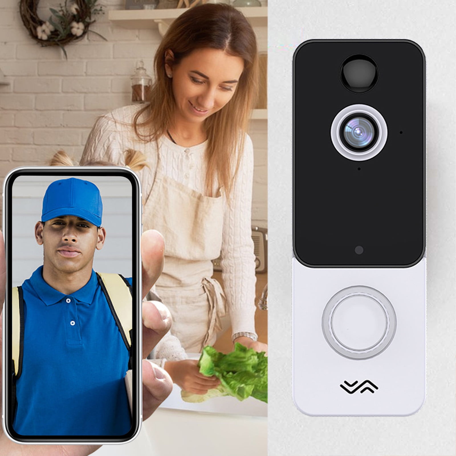 RBCKVXZ Doorbell Camera, Smart Vedio Doorbell Camera Wireless, Doorbell