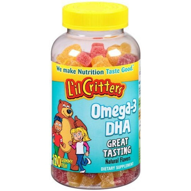 Lil Critters VitaFusion Omega3 DHA Dietary Supplement 120 Gummy Fish