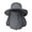 Dark Grey, variant on Unisex Sun Hat Wide Brim UV Protection with Face Cover Neck Flap for Hiking Fishing Khaki