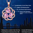 thumbnail image 2 of Gem Stone King 2.00 Ct Oval Pink Sapphire 18K Rose Gold Plated Silver 3-Stone Pendant, 2 of 6