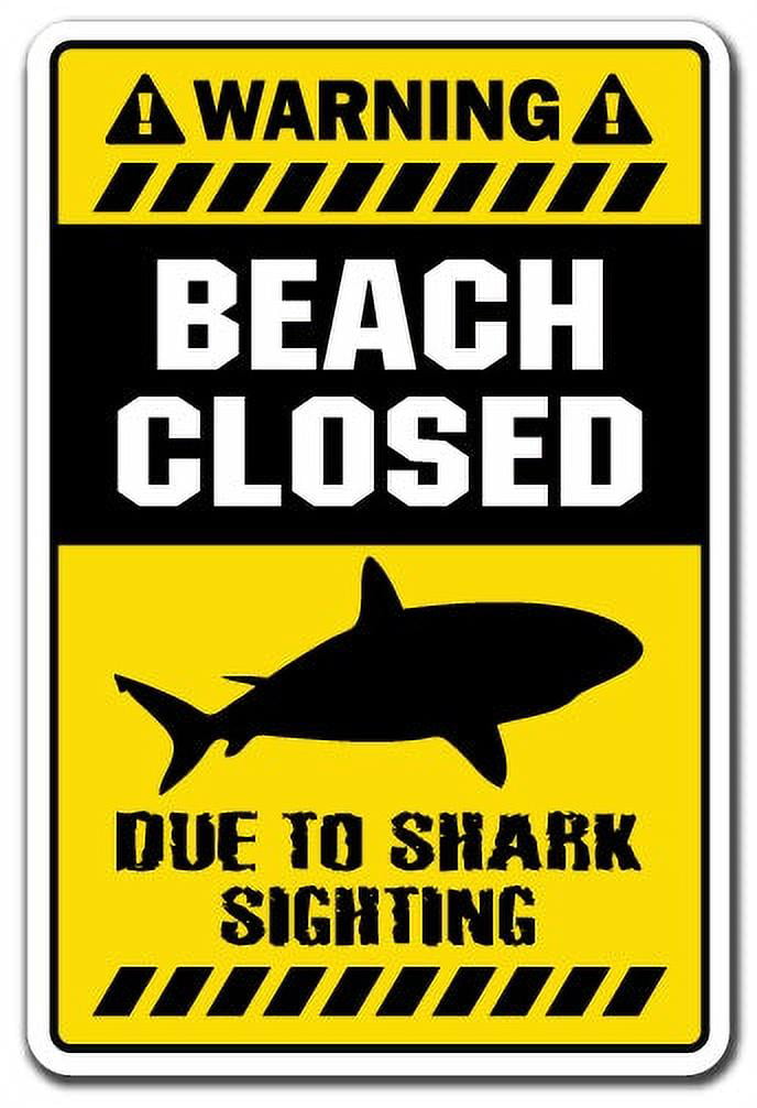 Tin SHARK SIGHTING BEACH CLOSED Surfer Warning Sign Bar/Pub/Surf Shop Wall Decor 