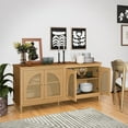thumbnail image 5 of Beautiful Drew Rattan 4-Door Buffet Sideboard by Drew Barrymore, Warm Honey Finish, 5 of 12
