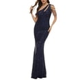 thumbnail image 3 of B91xZ Robes pour Femmes 2024 Robe de Cocktail Décontractée Haute Basse Automne Coupe Décontractée Robe Évasée, Bleu TTG, 3 of 3