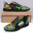 thumbnail image 4 of Autism Shoes Women Men Running Sneakers Autism Awareness Puzzle Print Tennis Walking Shoes Black Size 10, 4 of 5