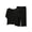 Black, variant on Bovxnpu Women's Pajamas Set Cotton Ruffle Short Sleeve Capris Pants 2 Piece Pajamas Sleepwear