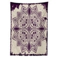 thumbnail image 3 of Ambesonne Purple Mandala Tablecloth Rectangular Table Cover, Snowflake Form, 60"x84", Dark Purple and Eggshell, 3 of 4