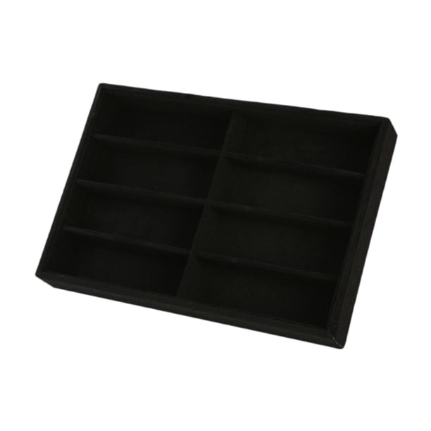 Bandeja organizadora para gafas de sol, material de fibra, estuche para guardar gafas, 8 compartimentos Negro