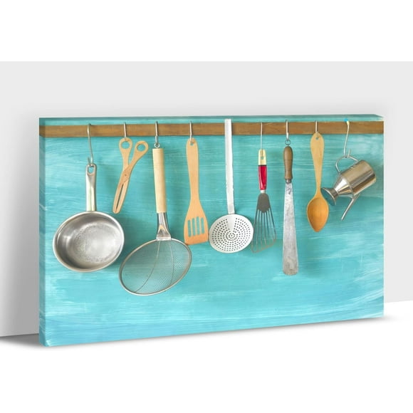 Kitchen Canvas Wall Art - Rustic Kitchen Pictures for Wall Decor, Farmhouse Kitchen Scene Pictures For Kitchen, Kitchen Art Picture Framed Canvas Print For Dining Room 12x18