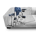 thumbnail image 3 of Heels and Dresses Soft Flannel Fleece Throw Blanket, Mannequin in Tailor's Shop with Blooming Flower Retro Classical, Cozy Plush for Indoor and Outdoor Use, 50" x 60", Blue Black White, by Ambesonne, 3 of 6