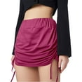 thumbnail image 3 of Pantalones con falda sexy plisada y cordón lateral para mujer - Falda corta de verano de color liso (2), 3 of 7