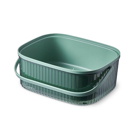 

Stackable Drain Basket with Handle - PP Nordic Style Double-layer Washing Strainer Kitchen Supplies