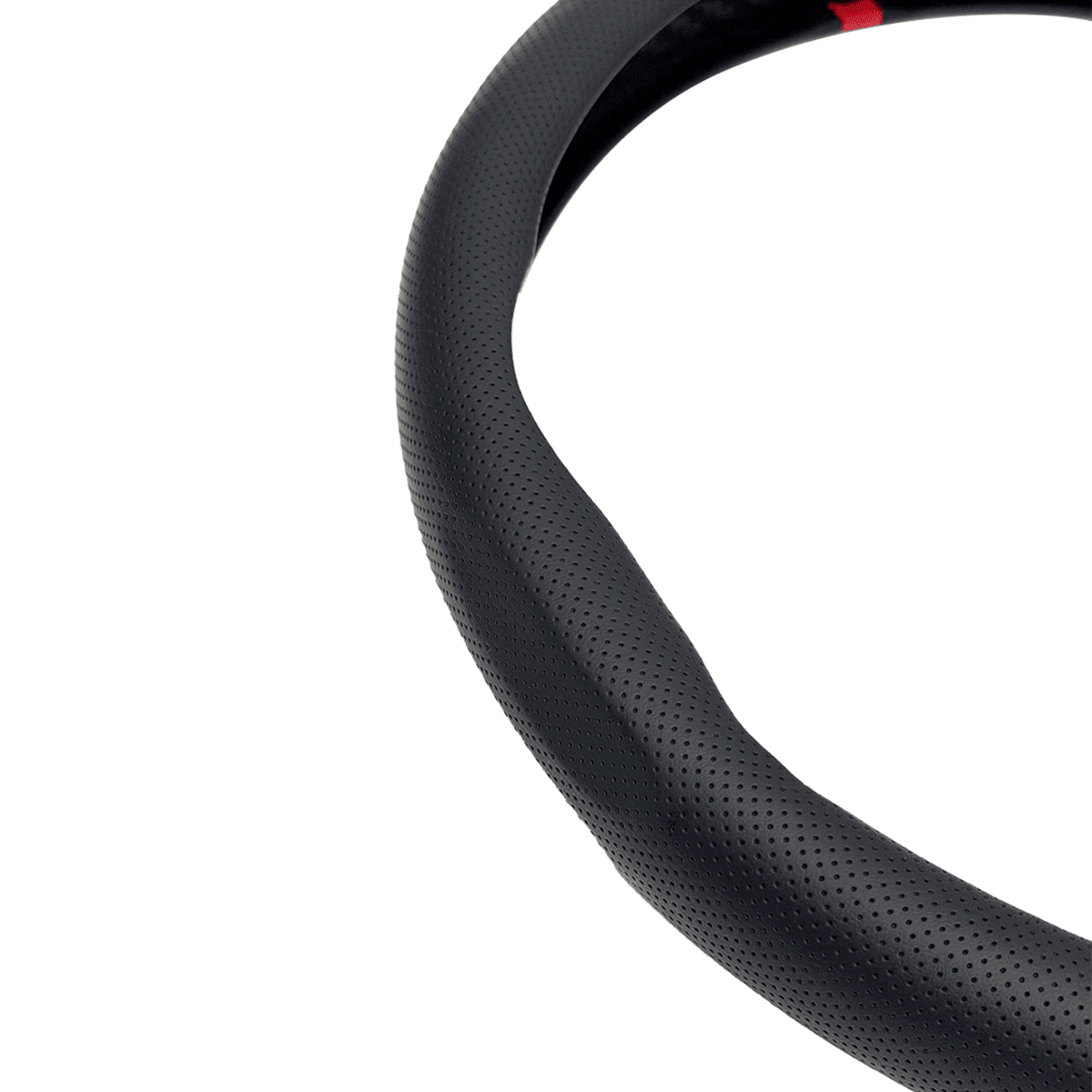 for Subaru Forester Crosstrek WRX Outback Impreza Ascent Steering Wheel Cover Premium Perforated Nappa Leather Steering Wheel Cover with Red Circular Stripe Trim, for Subaru Car SUV Truck Accessories