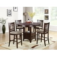 thumbnail image 4 of Cterwk Height Dining Chair with Beige Upholstered Seat, Set of 2, Brown, 4 of 5